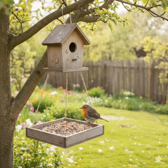 Ptačí budky, hmyzí domečky, přírodní obrazy a potrava do krmítek